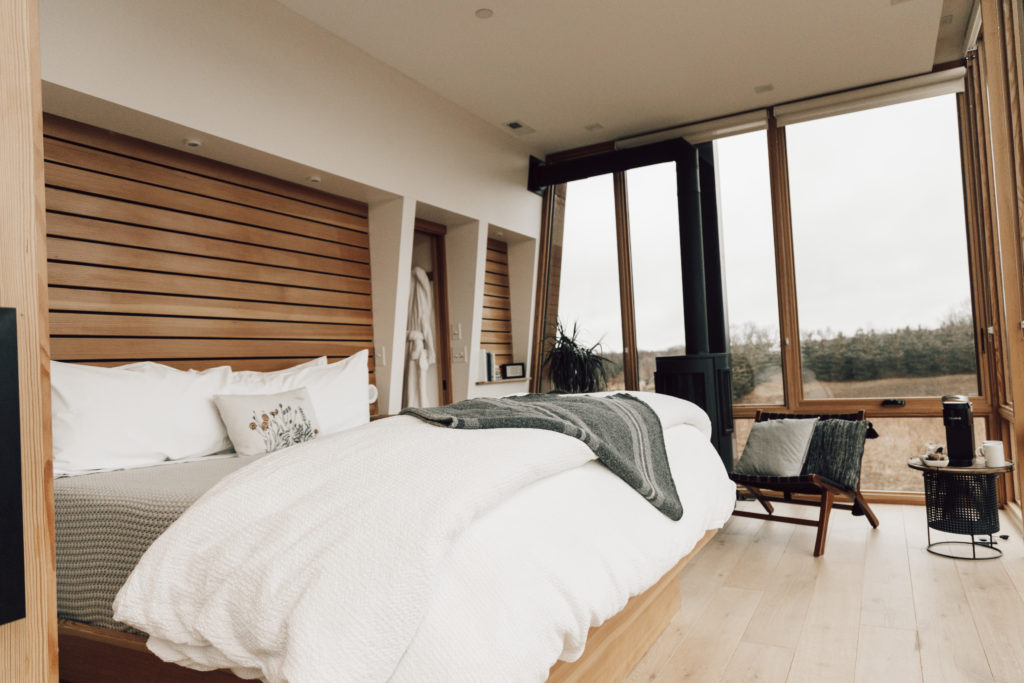 Couples getaway in this dreamy airbnb with plush king size bed.