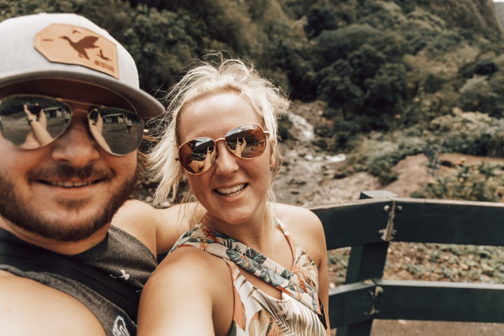 Hiking in Maui on our honeymoon in Hawaii.