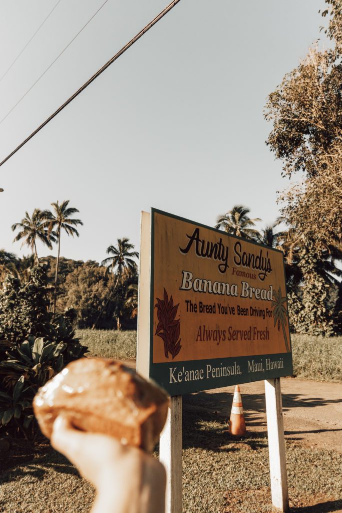 Aunt sandys banana bread on road to hana.