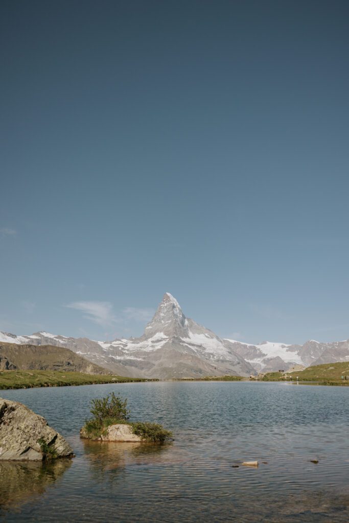 Matterhorn mountain with lake.